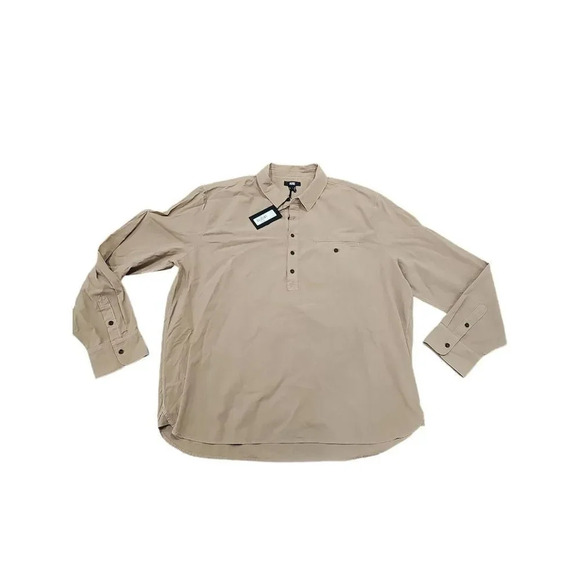 PAIGE RORY REGULAR-FIT COTTON SHIRT IN BEIGE ASH SZ XXL - Picture 3 of 8